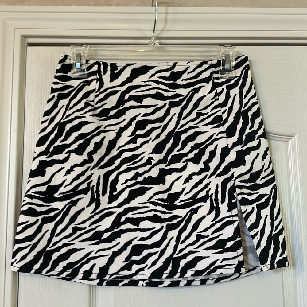 Zebra Print Mini Skirt